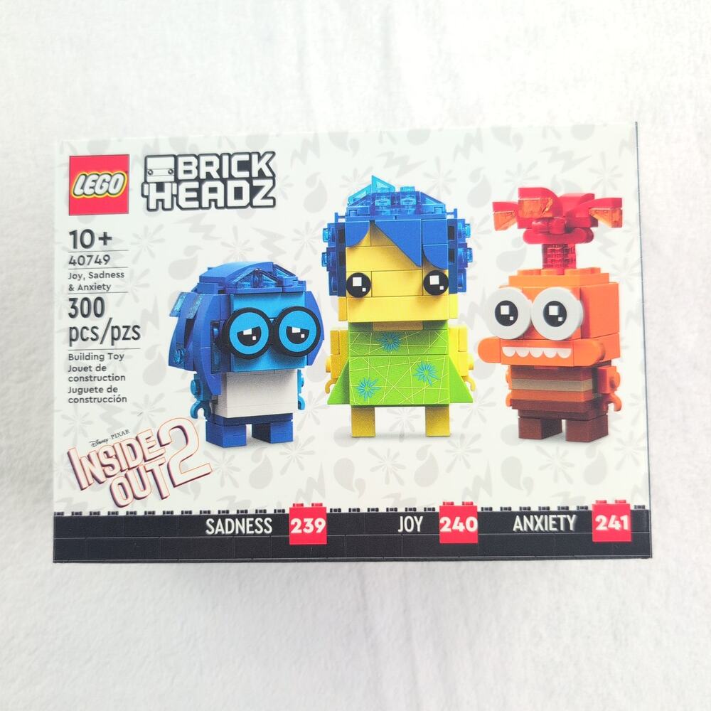Lego Brick Headz Inside Out 2 Joy Sadness Anxiety 300 Pieces Age 10+